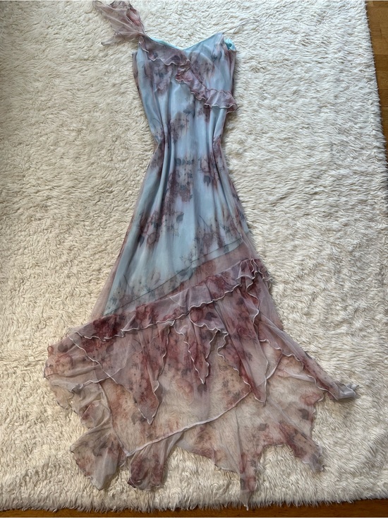 Dresses & Skirts - VTg Fairy Core Whimsical Dress Size S Water Color Maxi SPAIN rare 🍒 Floral